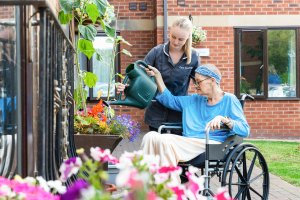 Care Home Photograpy of residents enjoying gardening