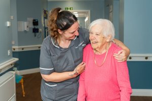 Carer with resident photography