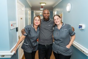 Nursing home staff photographed in Care Home